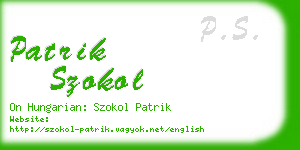 patrik szokol business card